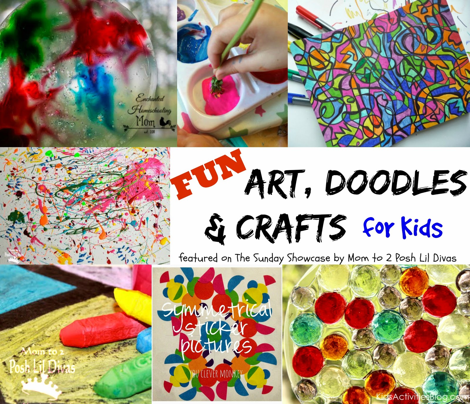 Mom to 2 Posh Lil Divas Art, Doodles and Crafts for Kids {The Sunday