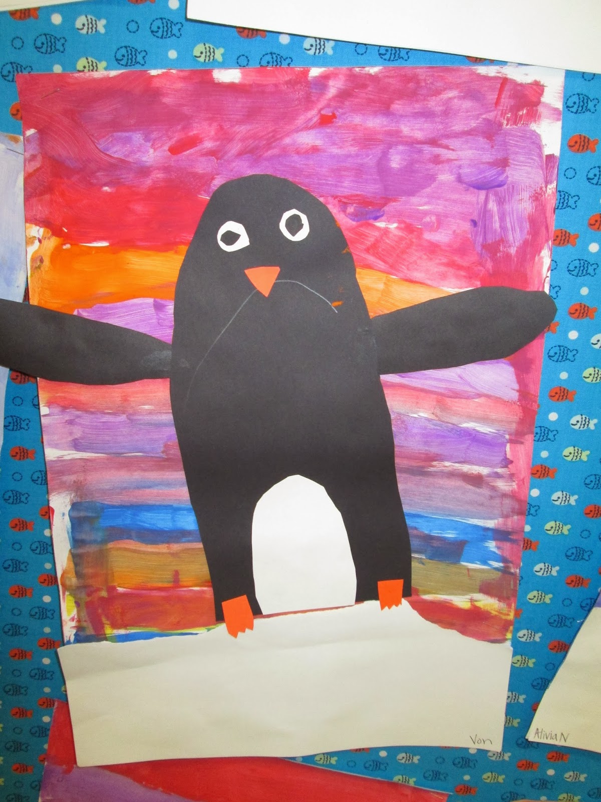 Adventures in Third Grade: Colorful Penguin Art