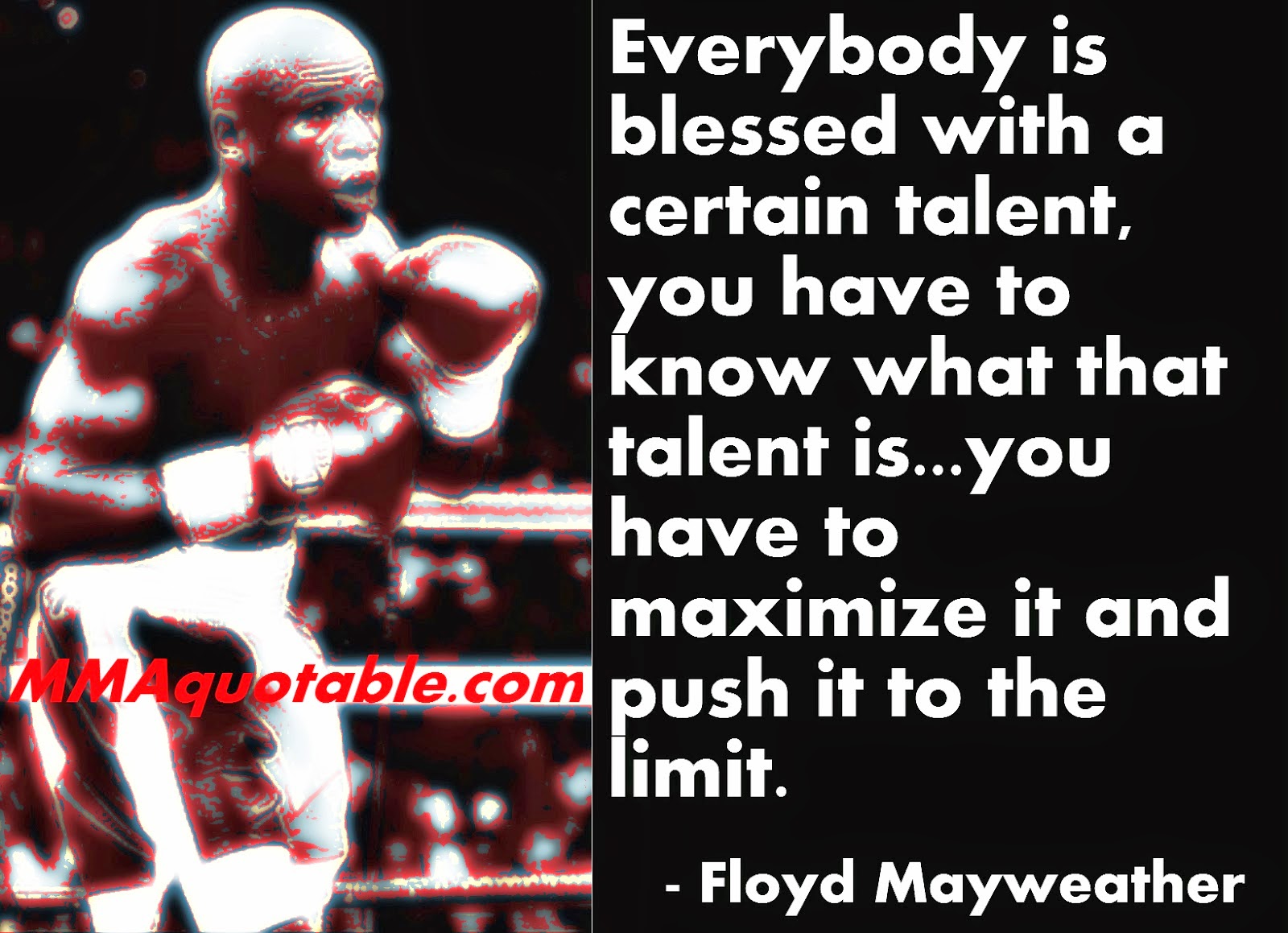 Motivational Quotes with Pictures (many MMA & UFC) Floyd Mayweather quote on maximizing talents