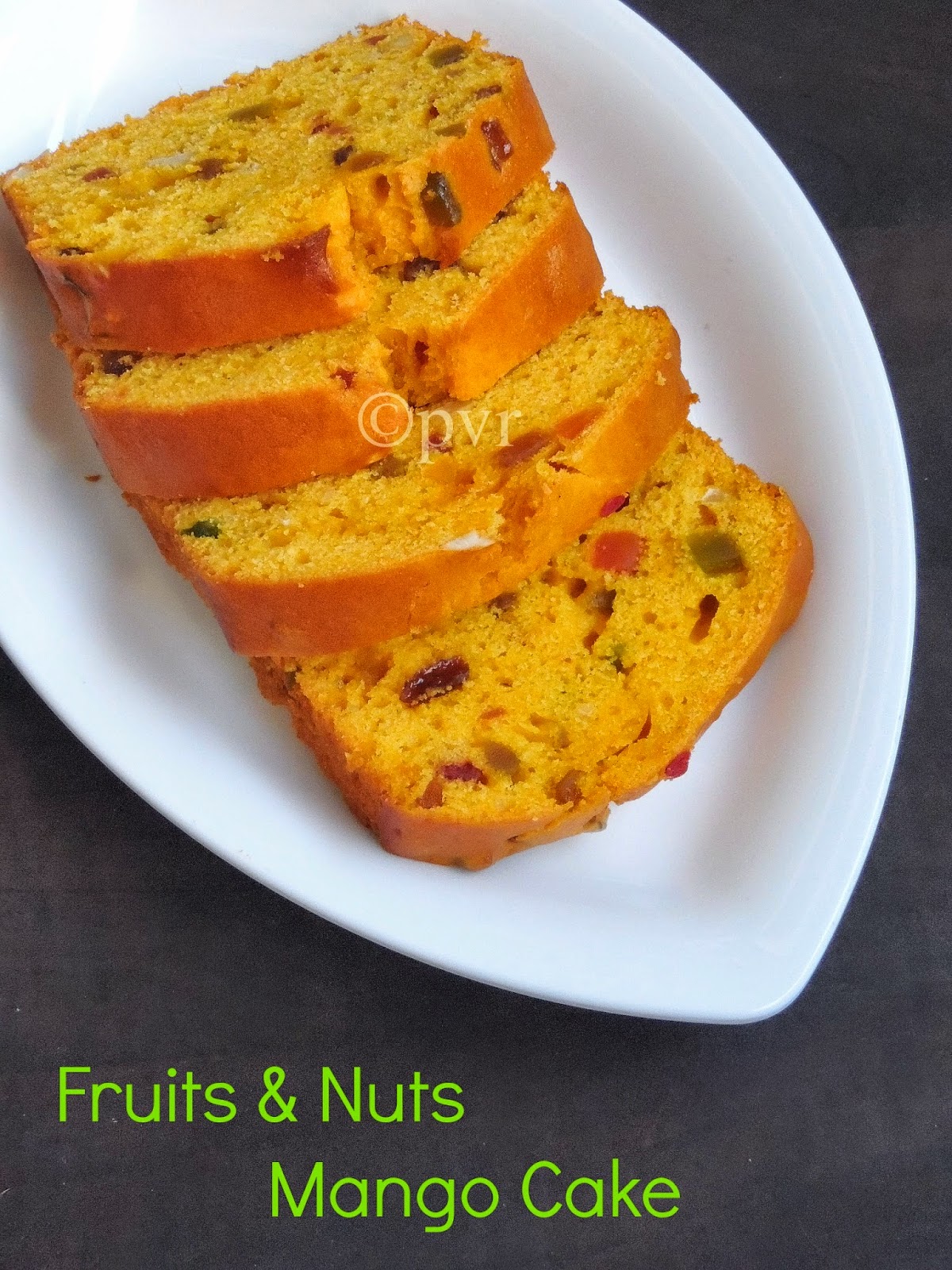 Priya's Versatile Recipes Fruits & Nuts Mango Cake with Homemade
