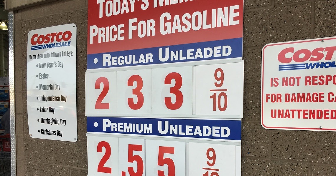 Current Costco Gas Prices (Dec 10, 2015 Redwood City, CA) Costco
