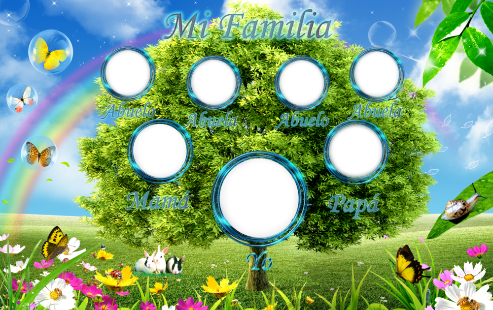 2 Hermosos Árboles Genealógicos. En Png. ~ Marcos Gratis para Fotografías.