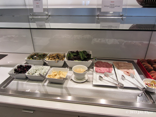 JAL Business Class trip report on JL061 - Salad, antipasto and dips at oneworld Business Class Lounge at Los Angeles TBIT