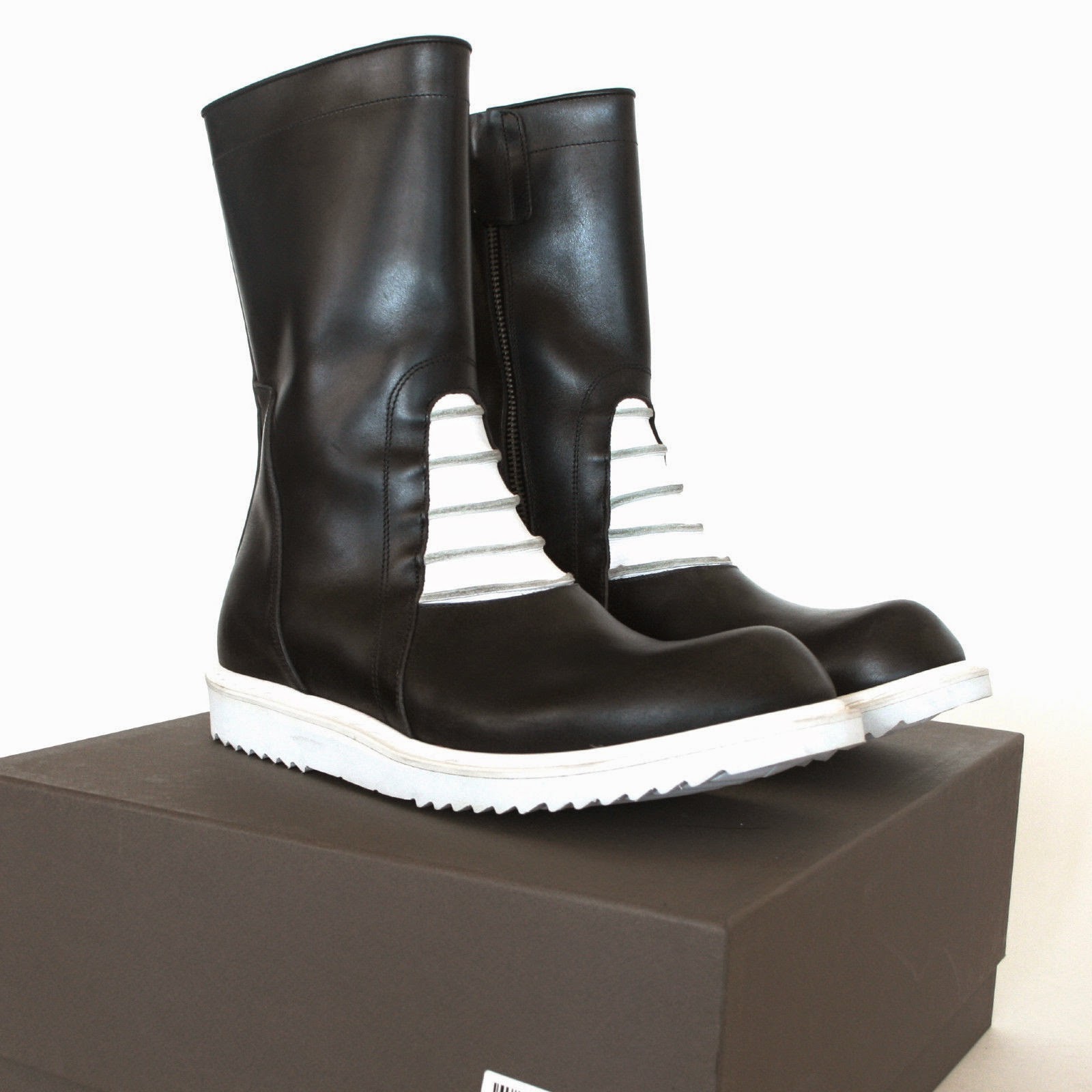 rick owens boots with the zippers