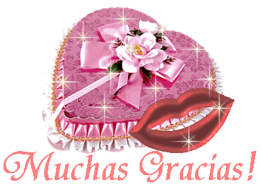 Muchas Gracias corazón y besos - Imagenes y Carteles