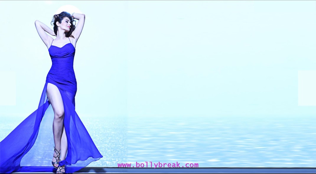  Ameesha Patel Hot HD Wallpaper in blue Dress