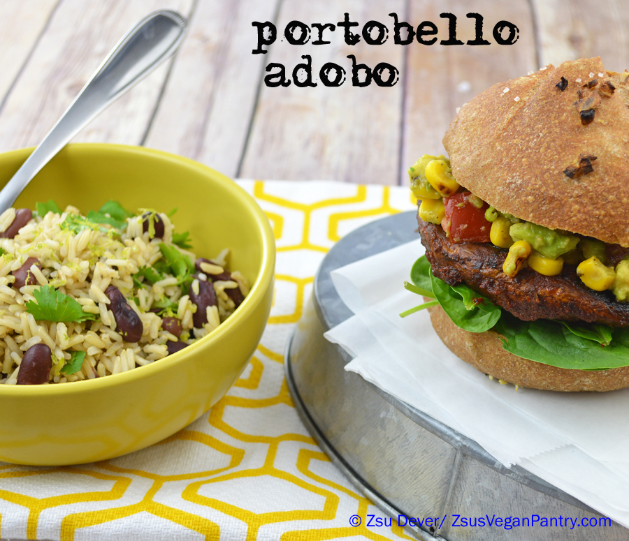 Zsu's Vegan Pantry portobello adobo burger + "vegan chocolate" winner