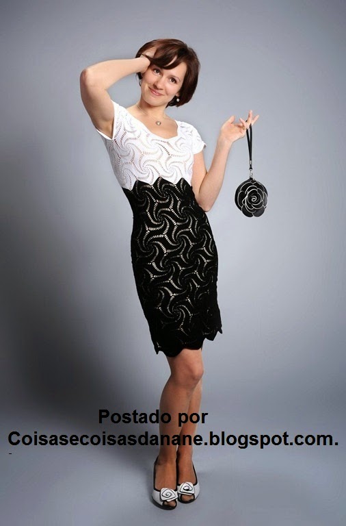 vestido croche preto