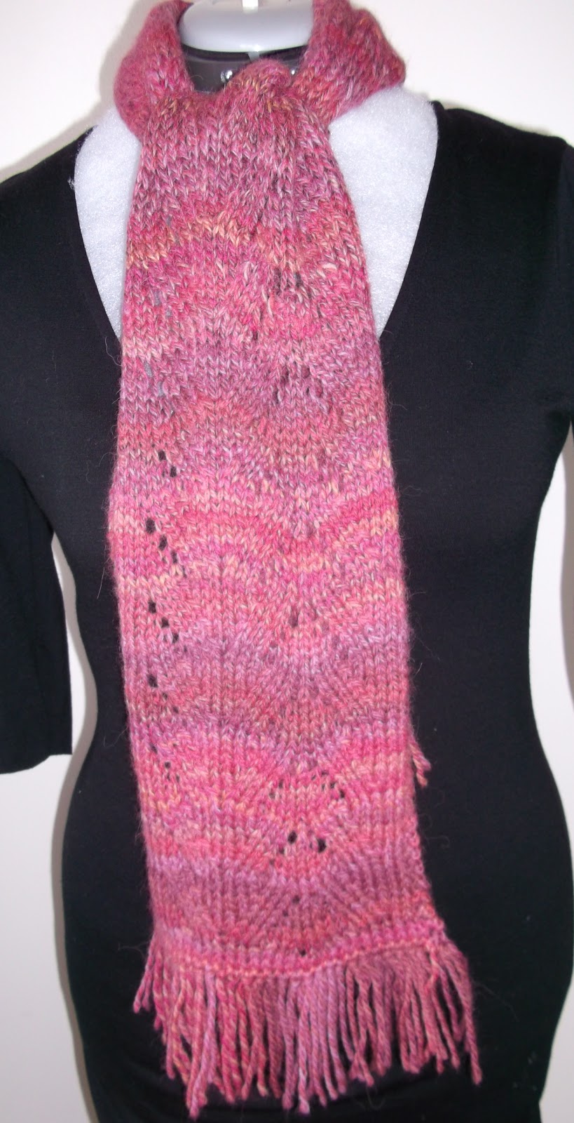 lemjam Easy 12 ply lace pattern scarf