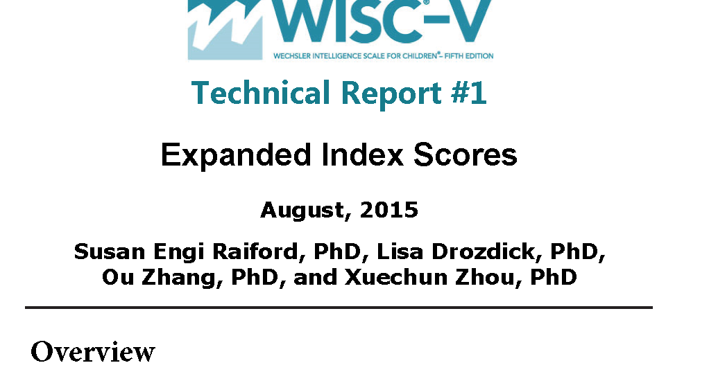 IQ's Corner WISCV expanded index scores Verbal Expanded Crystallized