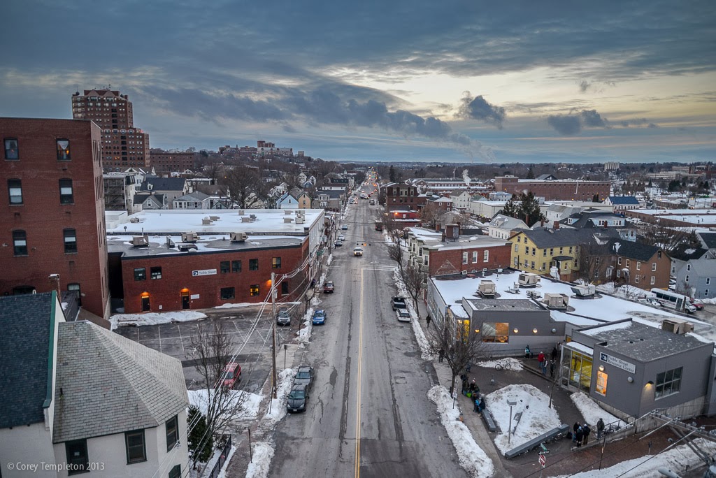 Portland, Maine Winter Portland Street Park Avenue Aerial Photo by