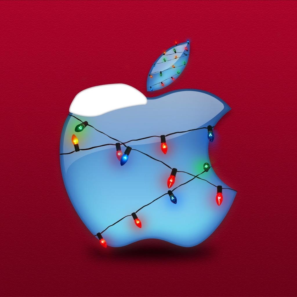 Free Wallpapers for Apple iPad Christmas lights, apple