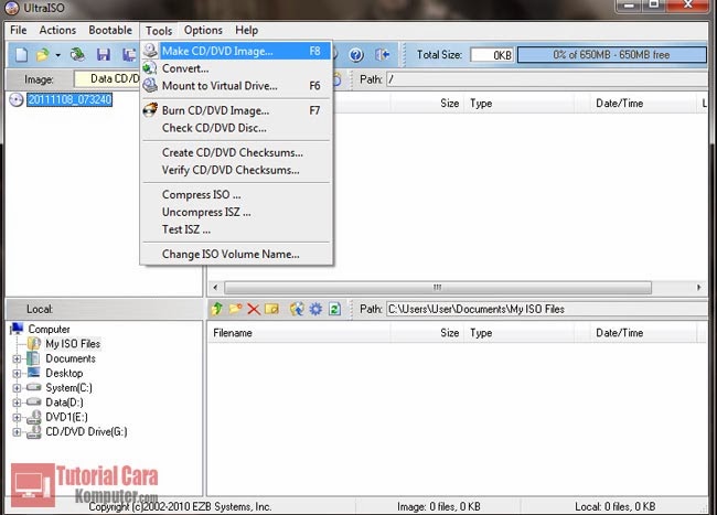 Tutorial Cara Membuat File .ISO Dengan UltraISO - TutorialCaraKomputer.com Tutorial Cara Membuat File .ISO Dengan UltraISO - TutorialCaraKomputer.com