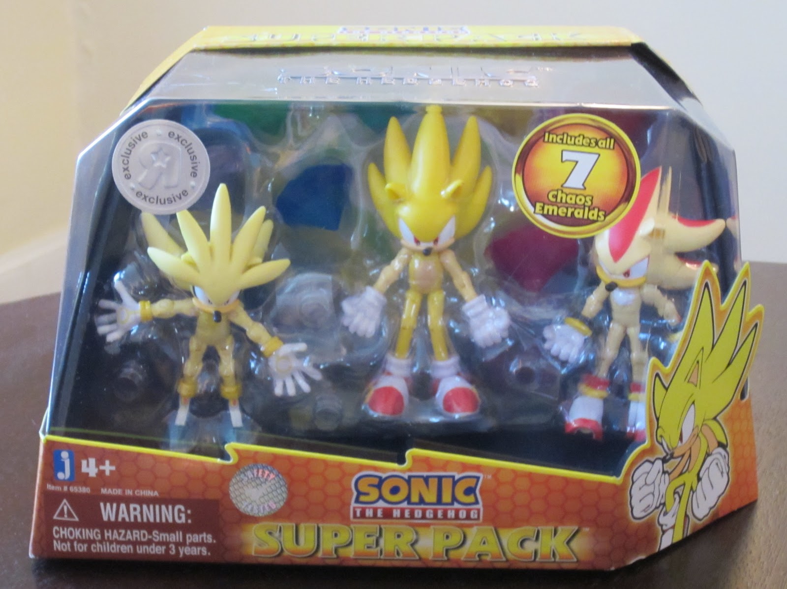 Sonic the Hedgehog Super Pack Shadow Silver 3” Action Figure Set Chaos  Emeralds