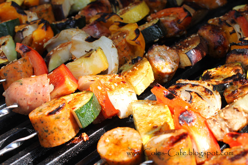 Coles Cafe Grilled Thai Chicken & Veggie Kabobs