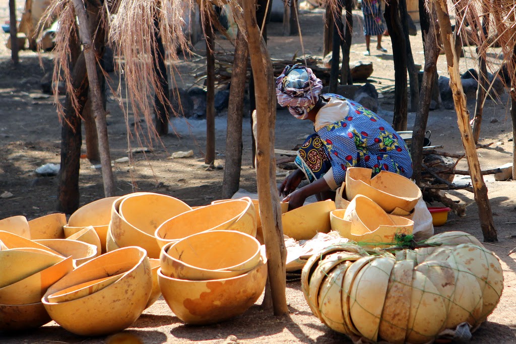 Marie's Pastiche Scenes of West Africa Calabashes The Many Uses of