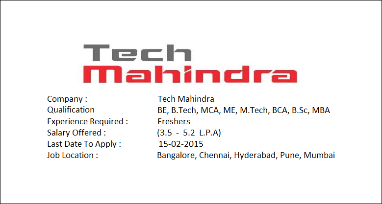 All 4 All Opening In Tech Mahindra Salary 3 5 To 5 2