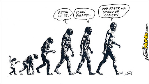 Evolução do homem. stand up