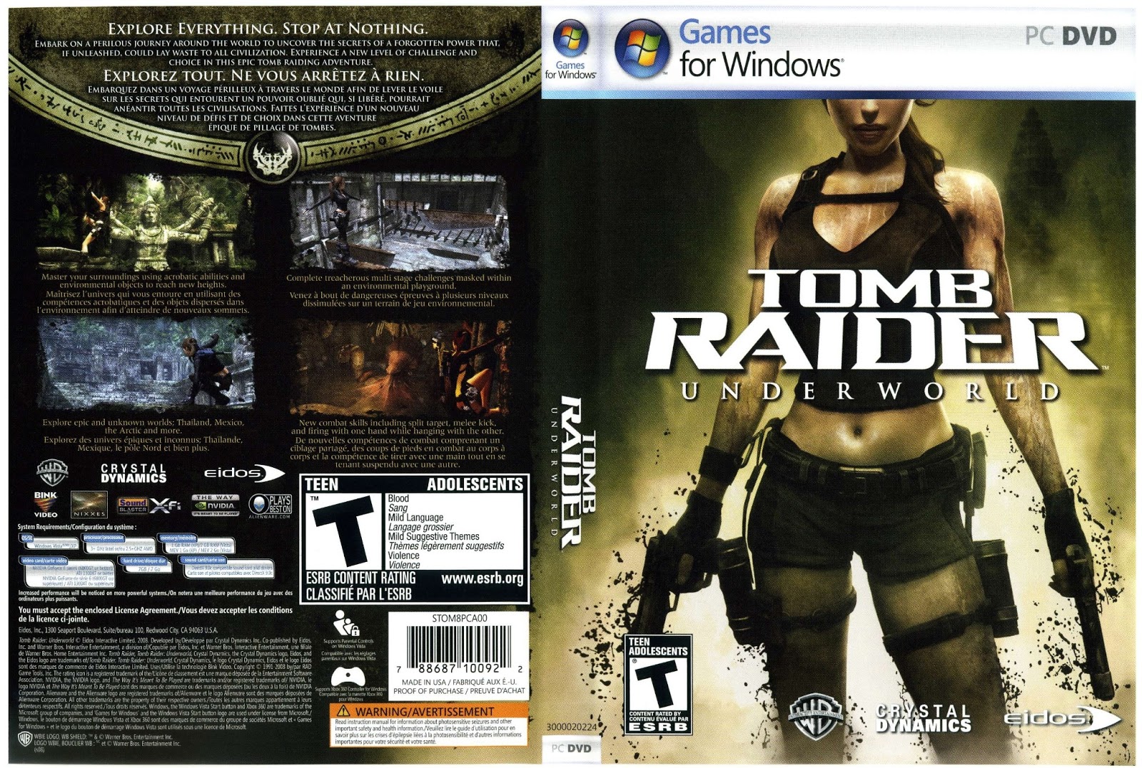 tomb raider underworld pc controls