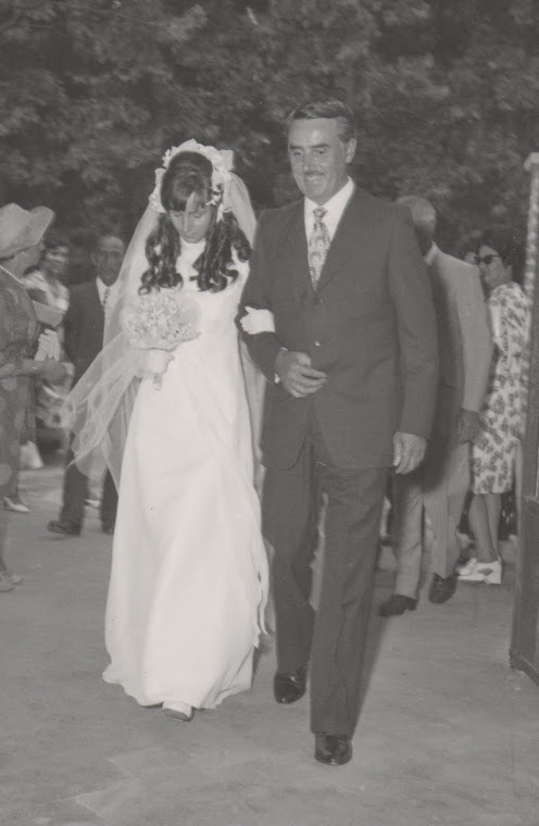 Carlo Narratone con la figlia Rita al suo matrimonio il 10 luglio 1971