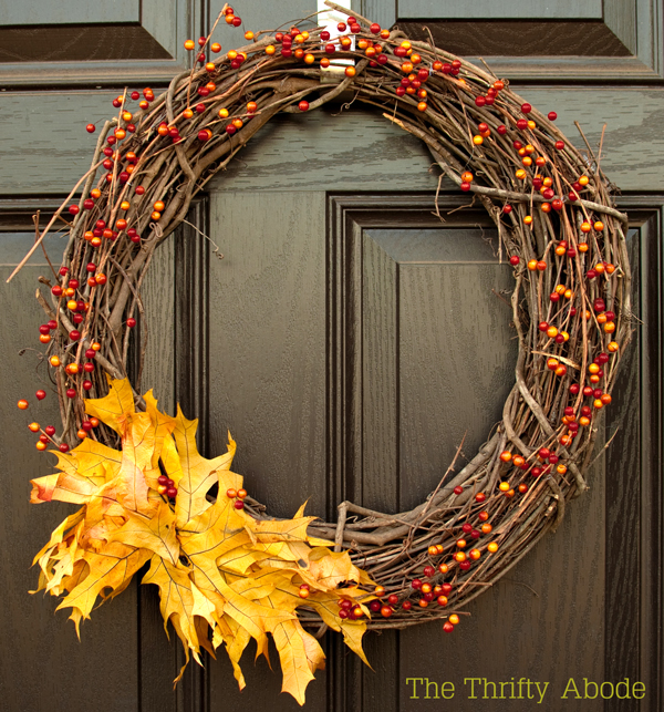 easy diy fall wreath the thrifty abode easy diy fall wreath the thrifty abode