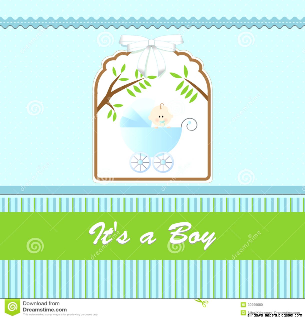 Baby Shower Card For Baby Boy With Stroller And Blue green Baby Shower Card For Baby Boy With Stroller And Blue green