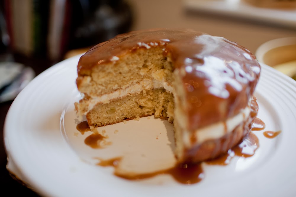 Bramley apple Victoria sandwich with blackberry cream Mrs Rachel Brady
