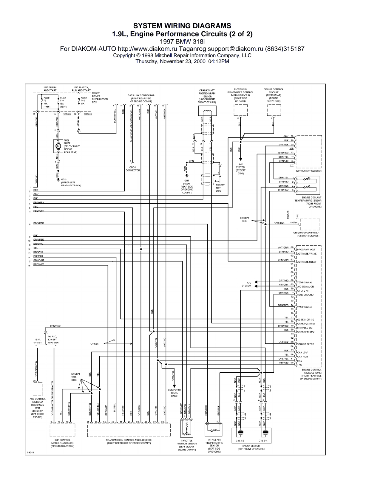 Wiring Diagrams and Free Manual Ebooks: 1997 BMW 318i Automatic