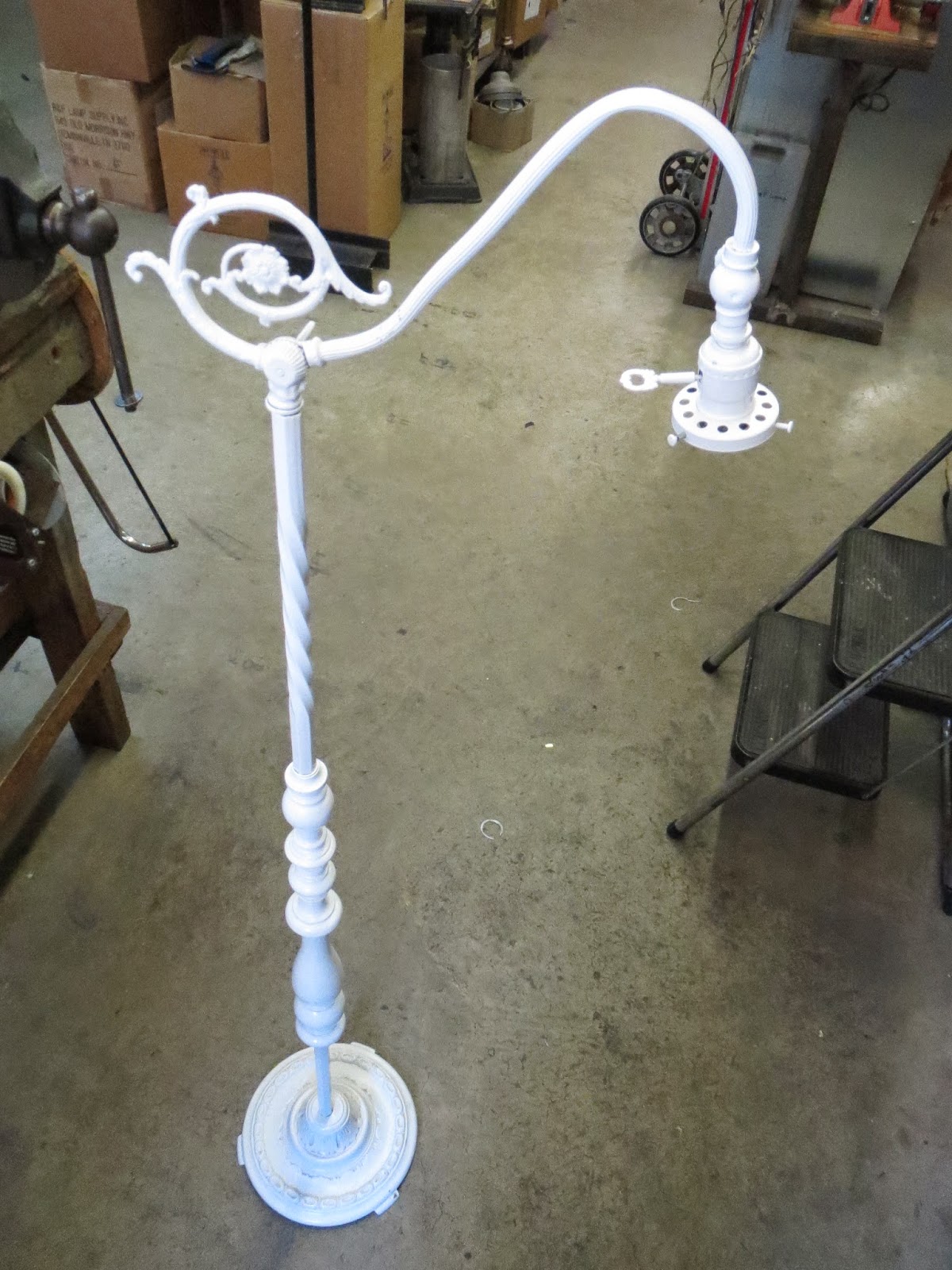 Lamp Parts and Repair Lamp Doctor White Bridge Arm Floor Lamp