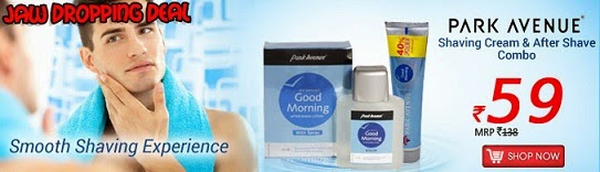 Jaw Dropping Deal: Park Avenue Shaving Cream (70 Gram+40% Free) and After Shave combo  (50Ml) for Rs.93 Only