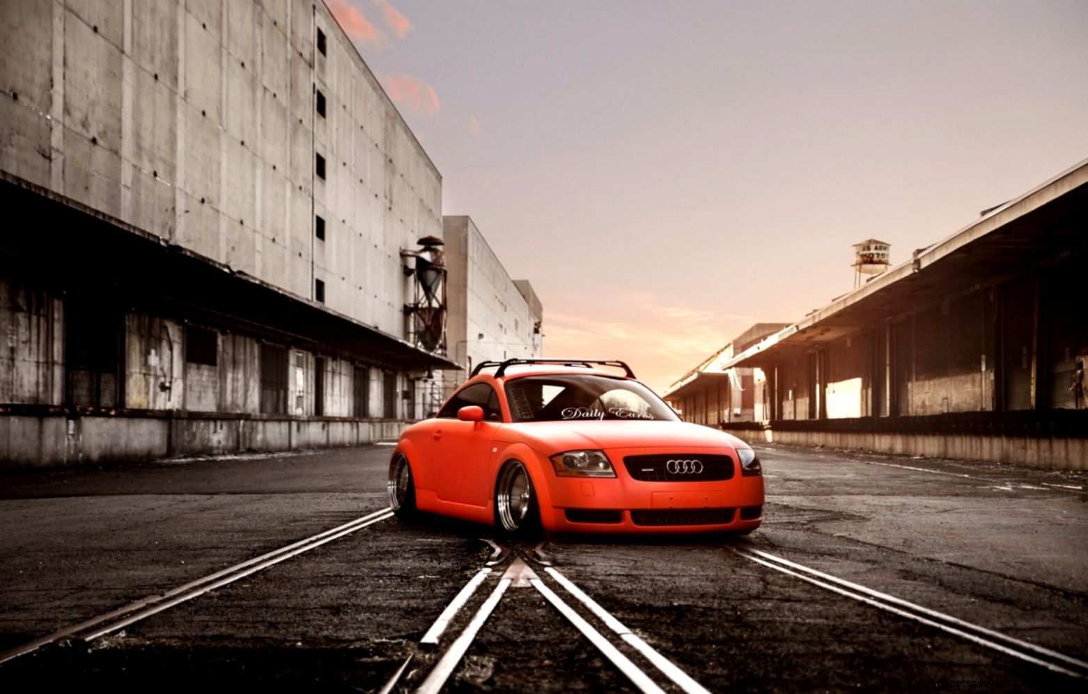 Audi Tt Orange Car Tuning Hd Wallpaper