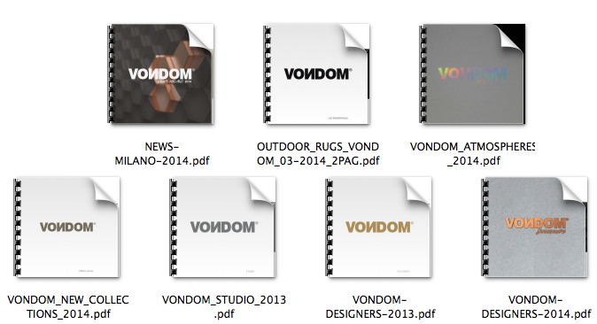  Скачать каталоги Vondom