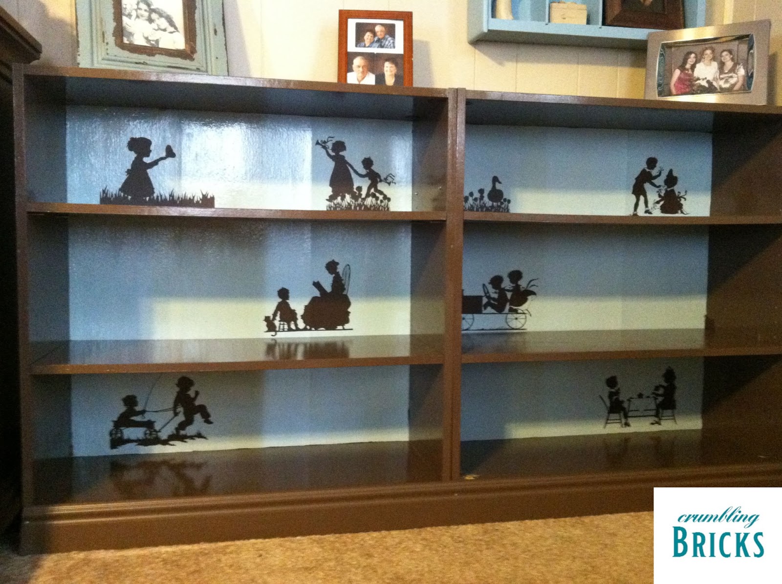 Crumbling Bricks Walmart Bookshelf Makeover