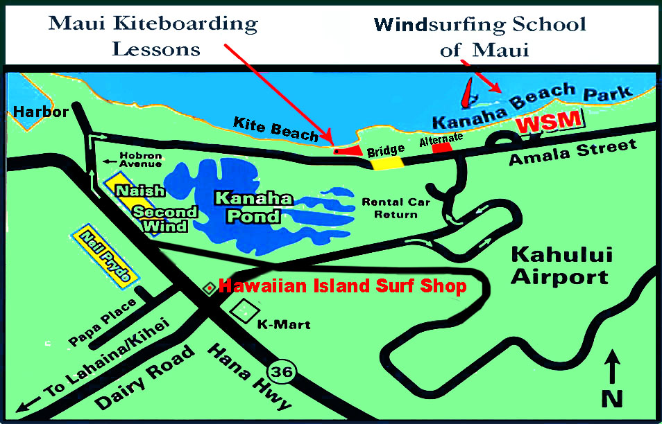 Maui Kiteboarding Lessons FAQs and Map to Kite Beach