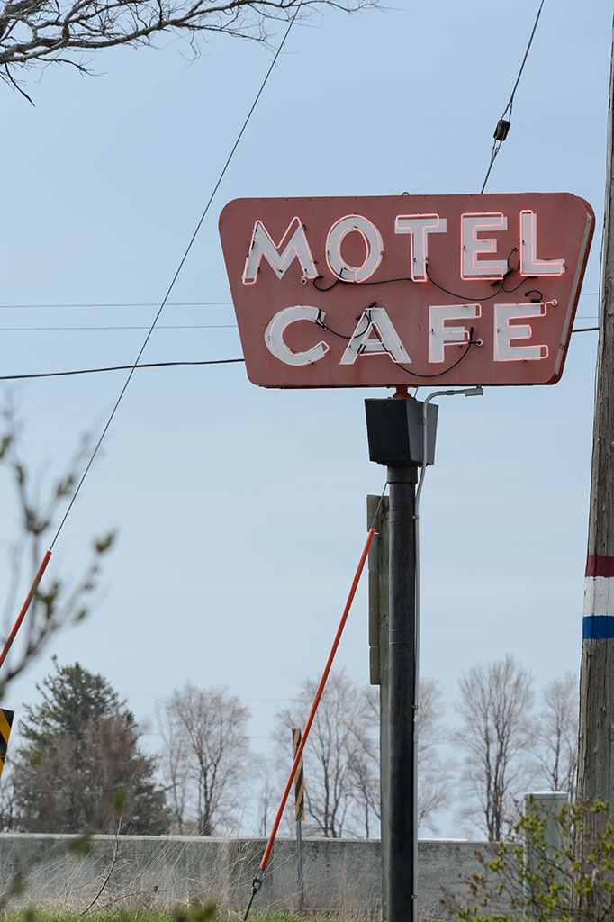 Motel and Cafe Sign on the Jefferson Highway