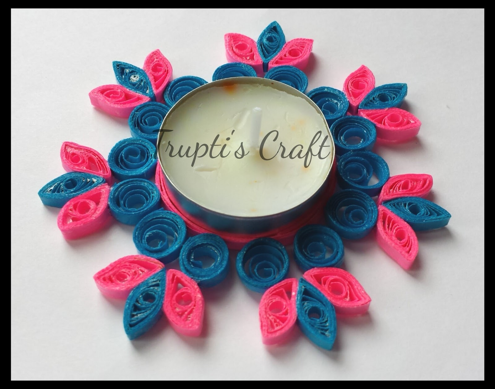 Trupti's Craft Paper Quilling Candle Holder