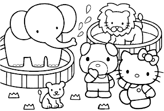 hello kitty and friends coloring page