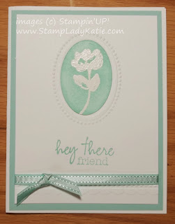 Card Made with Stampin'UP! Oh Hello Set,and Emboss Resist Technique