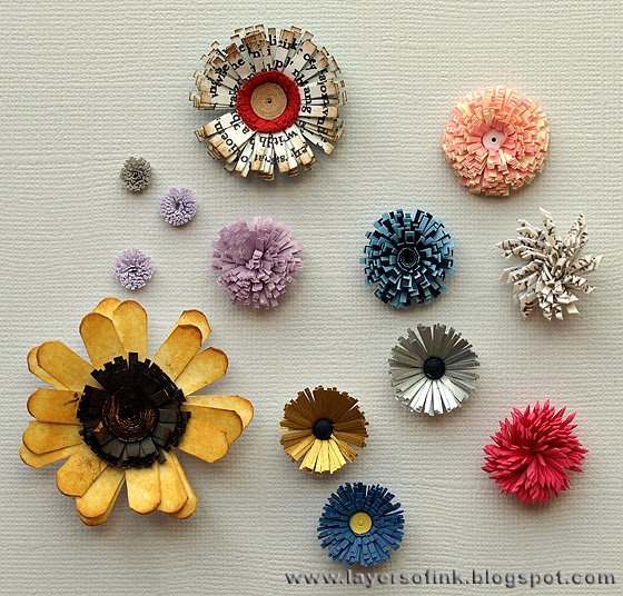 Layers of ink Quilling Fringed Flowers tutorial