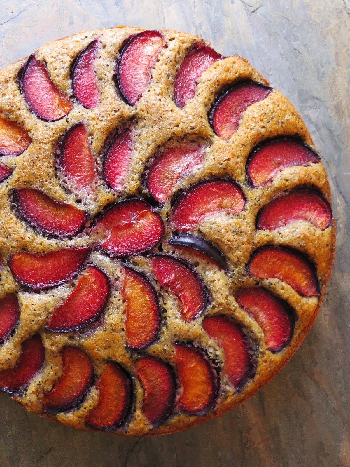 Plum Poppy Seed Cake (Vegan, Whole Wheat)