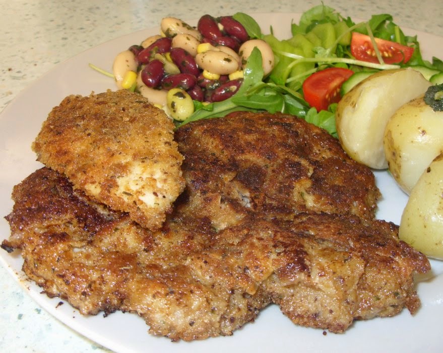 Jenny Eatwell's Rhubarb & Ginger Sumac & Thyme Schnitzel. Bless you!