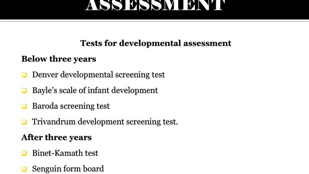 Trivandrum Development Screening Chart