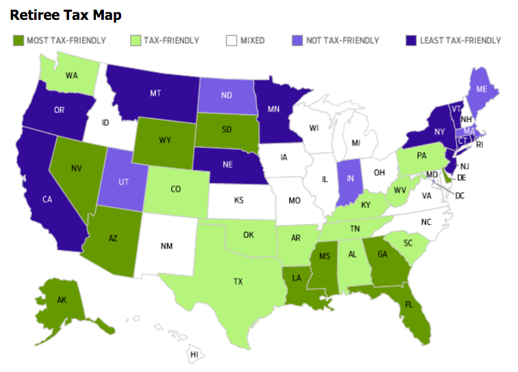 Cold Fusion Guy Retiree Tax Map The Lure of the Sunshine State