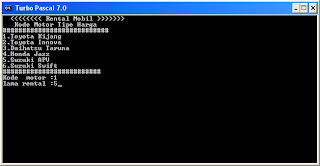 Program Sederhana Rental Mobil  