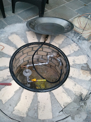 pit fire installation gas line plumbing inside grill air kramer stove repair open installed conditioning heating sons support appliance