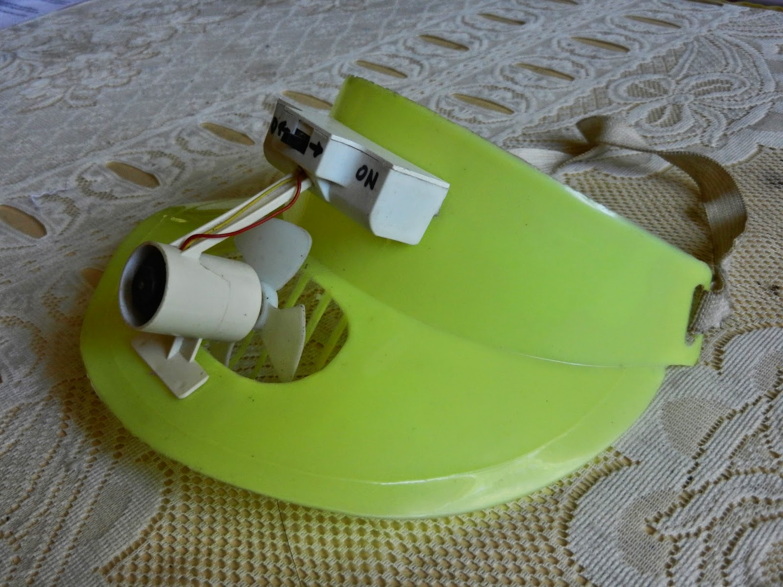 hat with fan attached