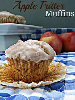 Hun... What's for Dinner?: Apple Fritter Muffins- These moist muffins are studded with tender spiced apples and dipped into a sweet glaze. 