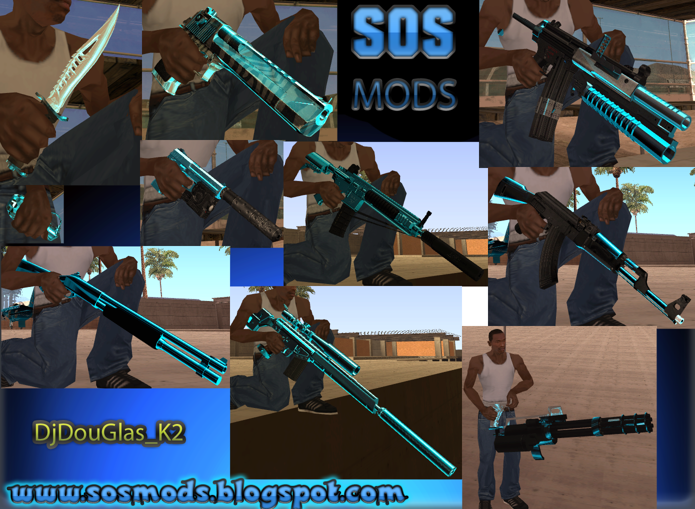 SoS Mods - Pack De Armas Blue ARMAS+AZUIES