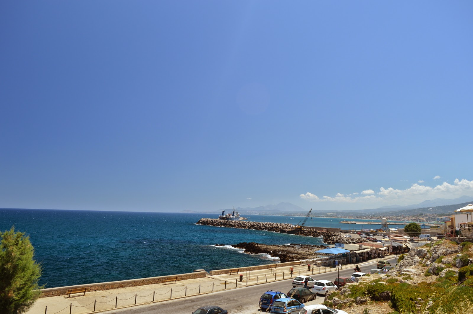 View of the port Fortezza from old fortress in Rethimno, Crete, Greece. View of the port Fortezza from old fortress in Rethimno, Crete, Greece.