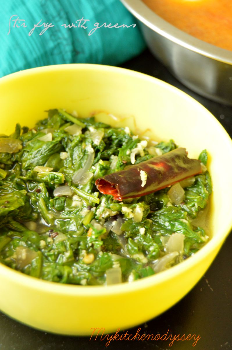 Keerai Poriyal Stir Fry For Rice